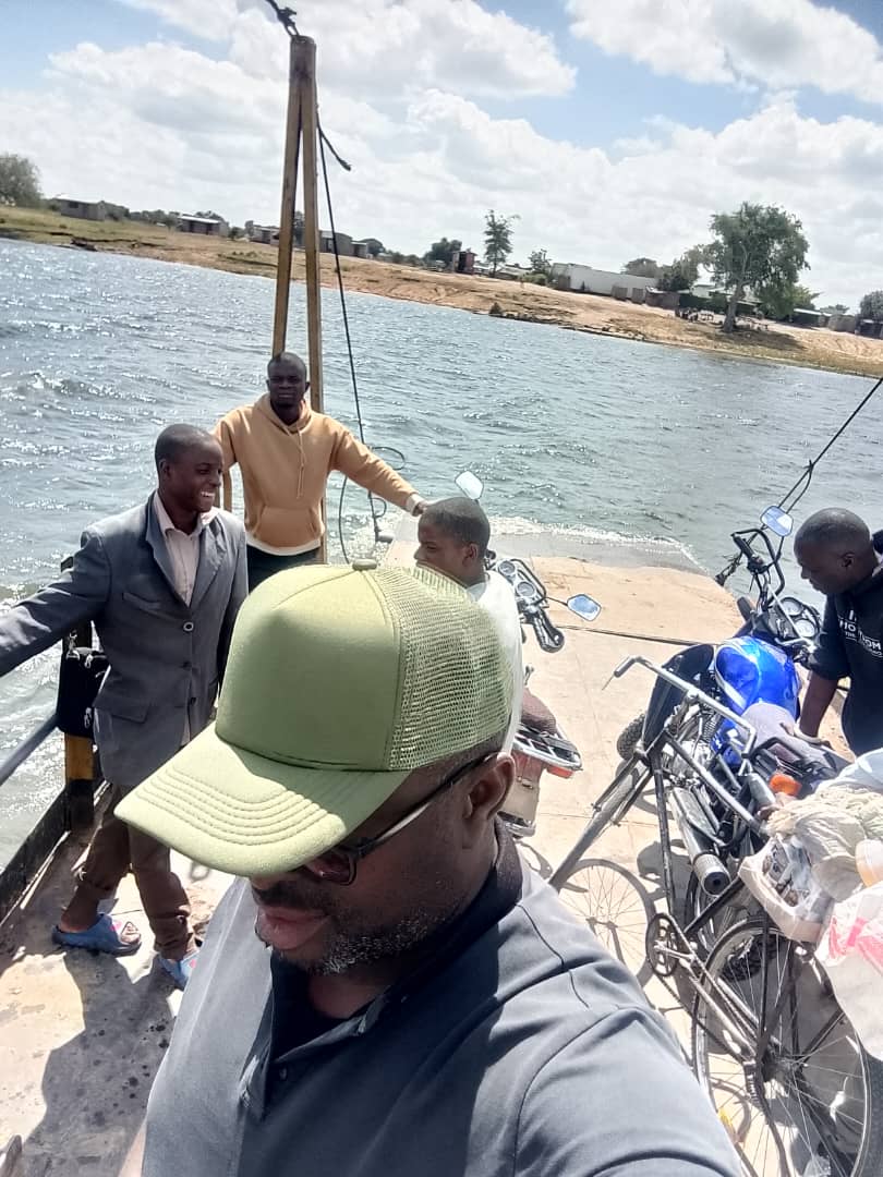 Aerial view of the Kafue River crossing